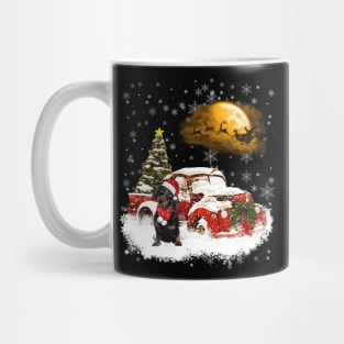 Red Truck Xmas Tree Black Dachshund Christmas Mug